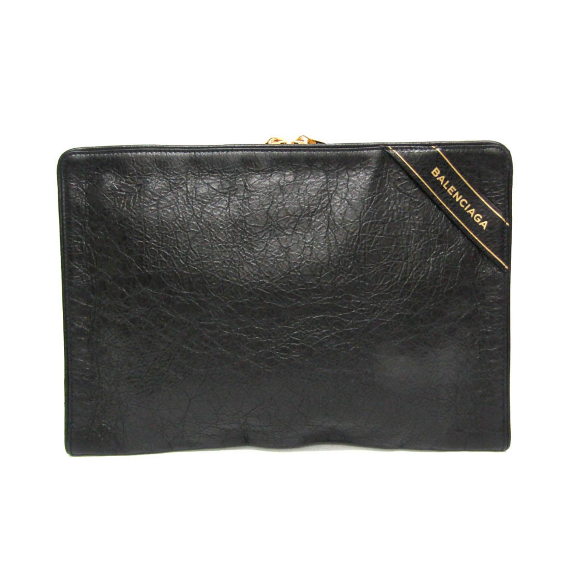 Balenciaga 466685 Men,Women Leather Clutch Bag Black