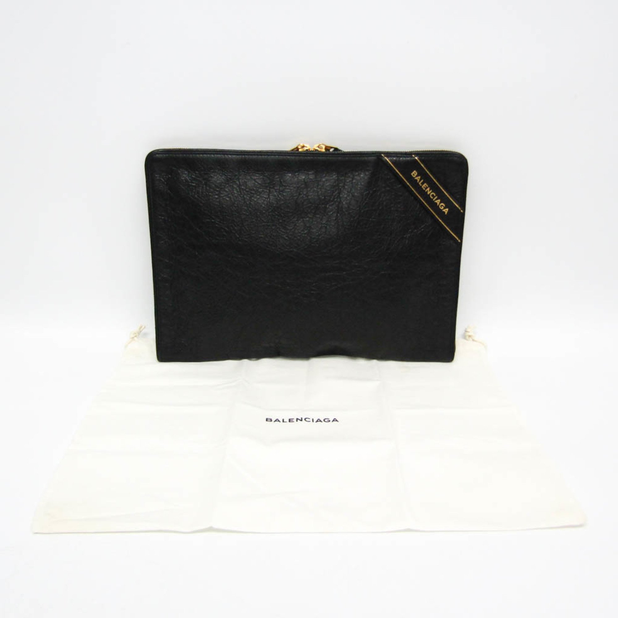 Balenciaga 466685 Men,Women Leather Clutch Bag Black