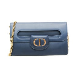 Christian Dior Women's Leather Clutch Bag,Shoulder Bag Blue