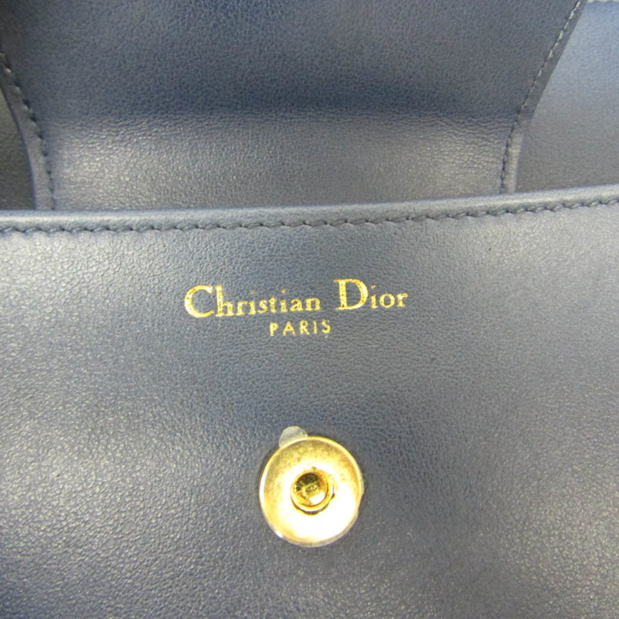 Christian Dior Women's Leather Clutch Bag,Shoulder Bag Blue