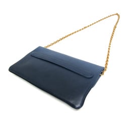 Christian Dior Women's Leather Clutch Bag,Shoulder Bag Blue