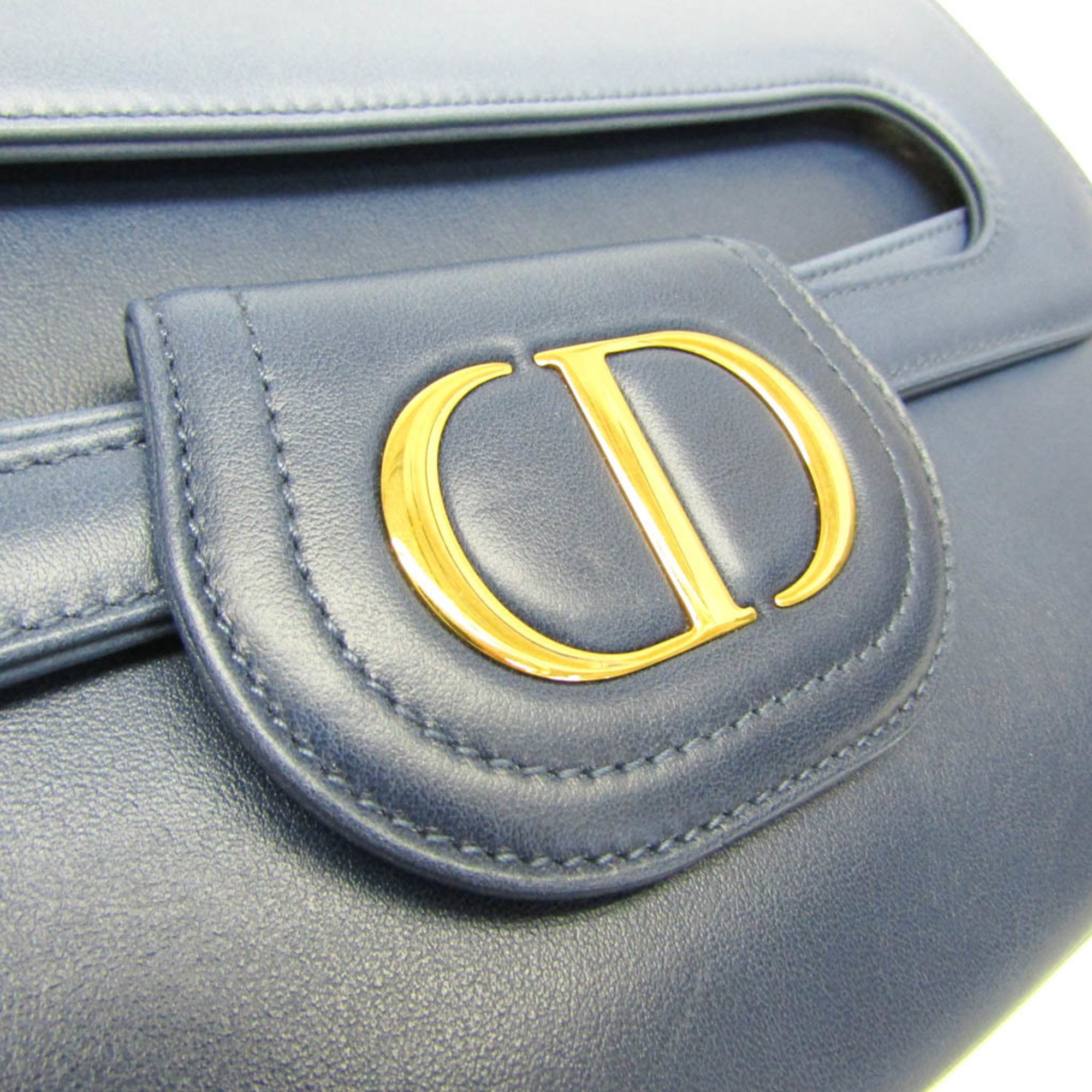 Christian Dior Women's Leather Clutch Bag,Shoulder Bag Blue