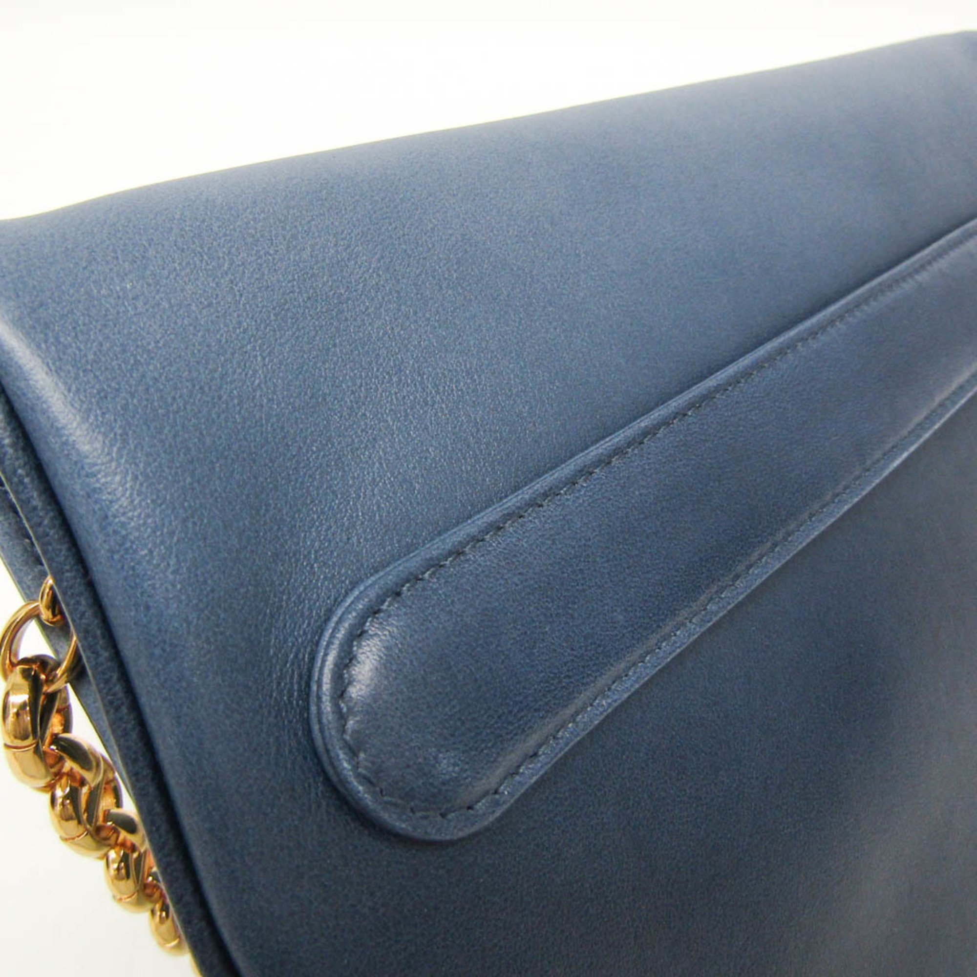 Christian Dior Women's Leather Clutch Bag,Shoulder Bag Blue