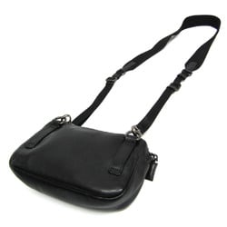 Prada Men,Women Leather Shoulder Bag Black