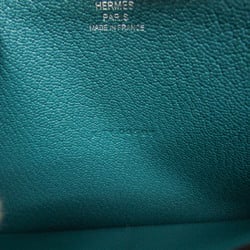 Hermes Azap Long Classic Women,Men Chevre Myzore Leather Long Wallet (bi-fold) Blue Paon