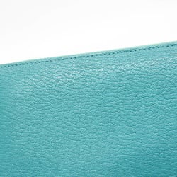 Hermes Azap Long Classic Women,Men Chevre Myzore Leather Long Wallet (bi-fold) Blue Paon