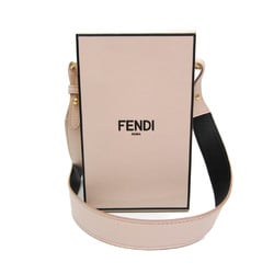 Fendi Box 8BT339 Women's Leather Shoulder Bag Pink