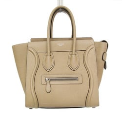 Celine Luggage Micro Shopper Women's Leather Handbag Beige