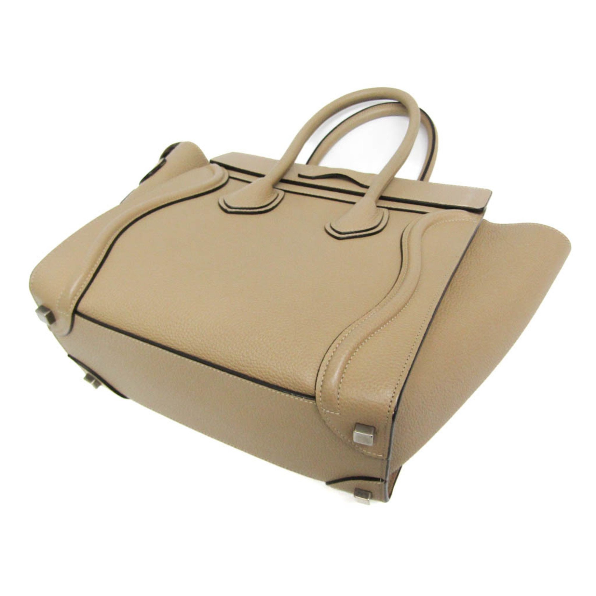 Celine Luggage Micro Shopper Women's Leather Handbag Beige