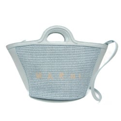 Marni TROPICALIA Basket Bag BMMP0068Q0 Women's Leather,Polyamide Handbag,Shoulder Bag Light Blue