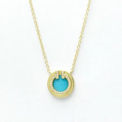 Tiffany Tiffany T Diamond Turquoise Circle Pendant Yellow Gold (18K) Diamond,Turquoise Men,Women Fashion Pendant Necklace (Gold)