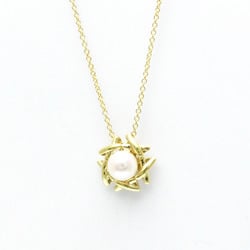 Tiffany Pearl Kiss-around Necklace Yellow Gold (18K) Pearl Men,Women Fashion Pendant Necklace (Gold)