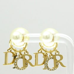 Christian Dior Balance Plus E-3842 Crystal Artificial Pearl,Metal Drop Earrings Gold