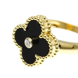 Van Cleef & Arpels Vintage Alhambra VCARA41054 Yellow Gold (18K) Fashion Diamond,Onyx Band Ring Black,Gold