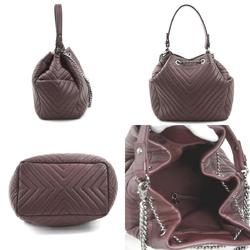 CHANEL Handbag Shoulder Bag V-Stitch Chevron Leather Bordeaux Women's 90002g