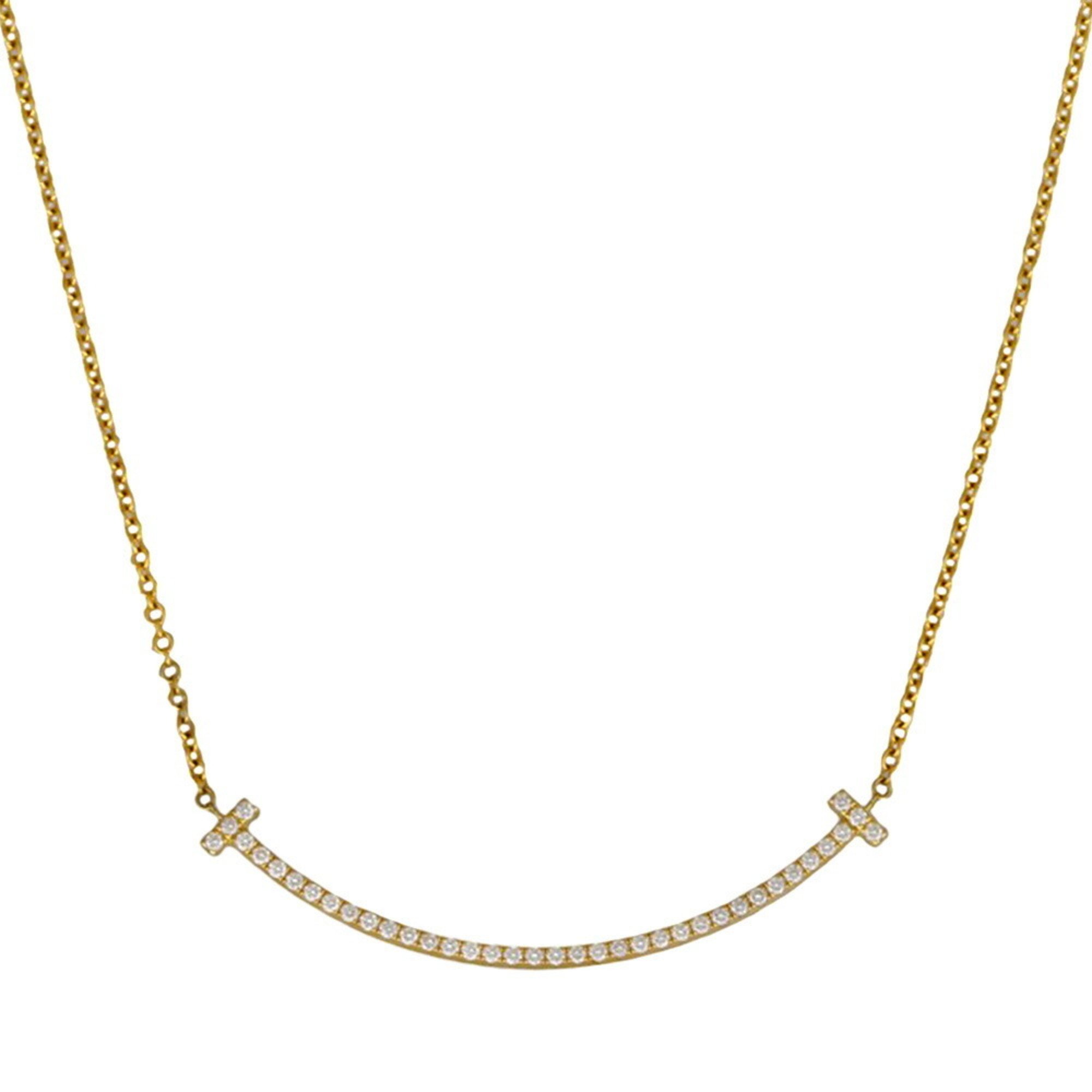 Tiffany T Smile Necklace 18K Diamond Women's TIFFANY&Co.