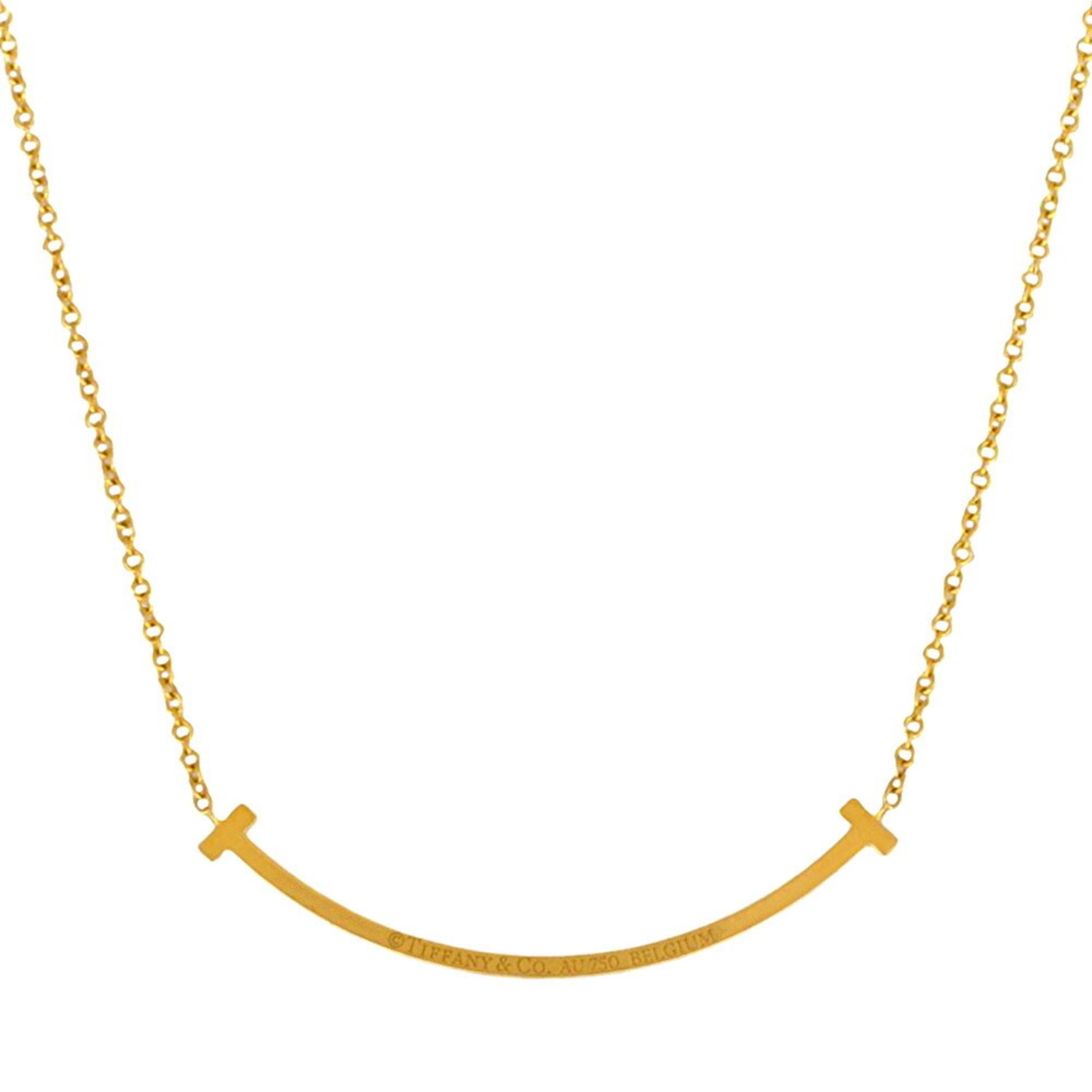 Tiffany T Smile Necklace 18K Diamond Women's TIFFANY&Co.