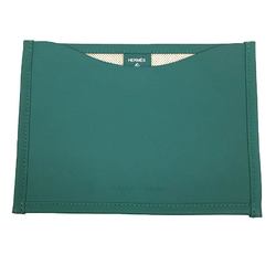 Hermes HERMES Petit H Pouch Flat Passport Case Multi-Case Card Leather Swift Canvas Toile Blue Green Flaneur Forever