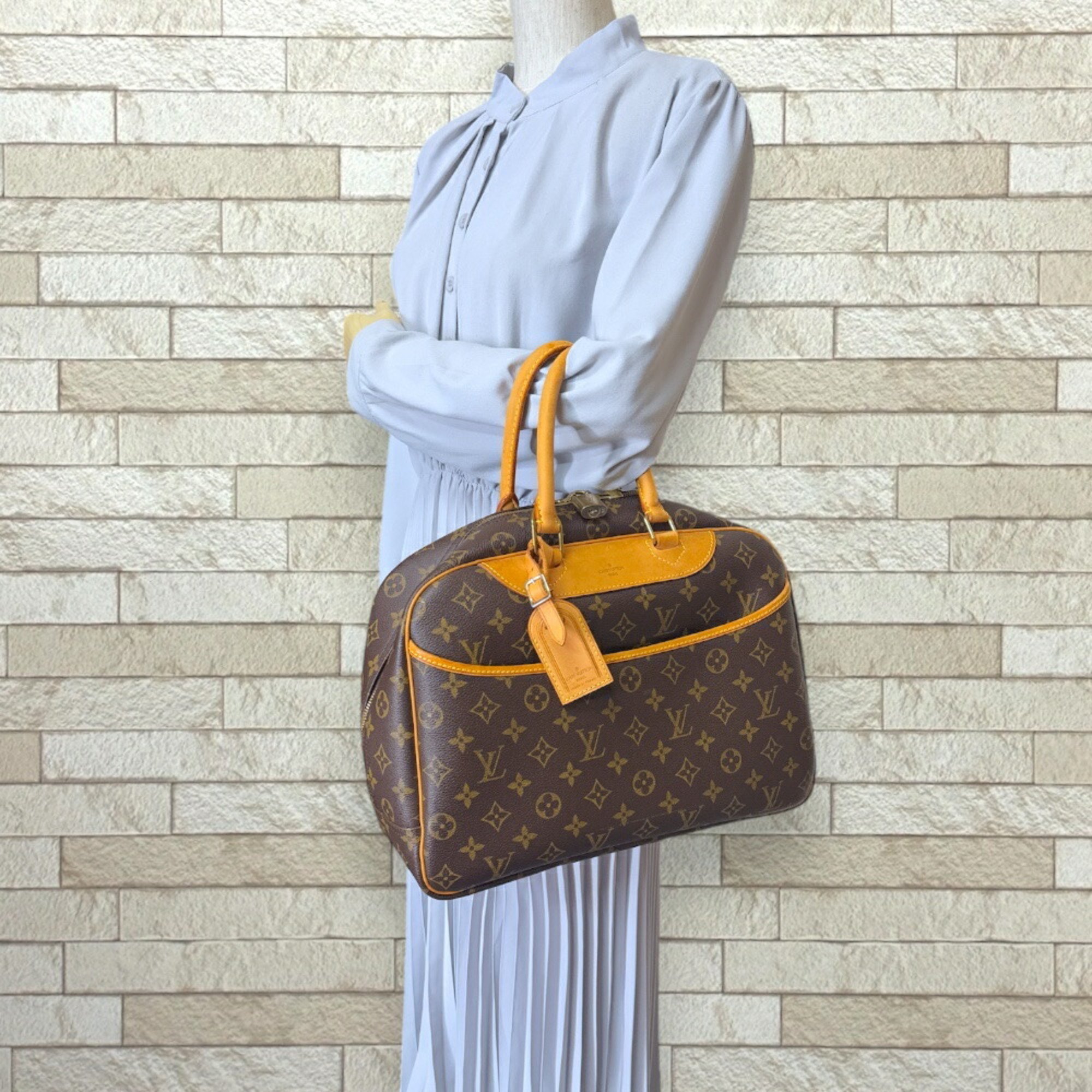 Louis Vuitton Deauville Monogram Handbag Canvas M47270 Brown Women's LOUIS VUITTON