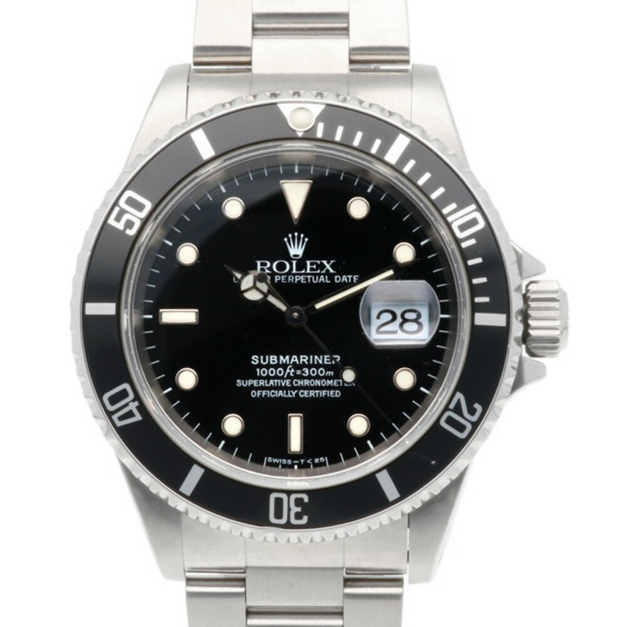 Rolex Submariner Date Oyster Perpetual Watch Stainless Steel 16610 Automatic Men's ROLEX T-Serial 1996 Model Overhauled