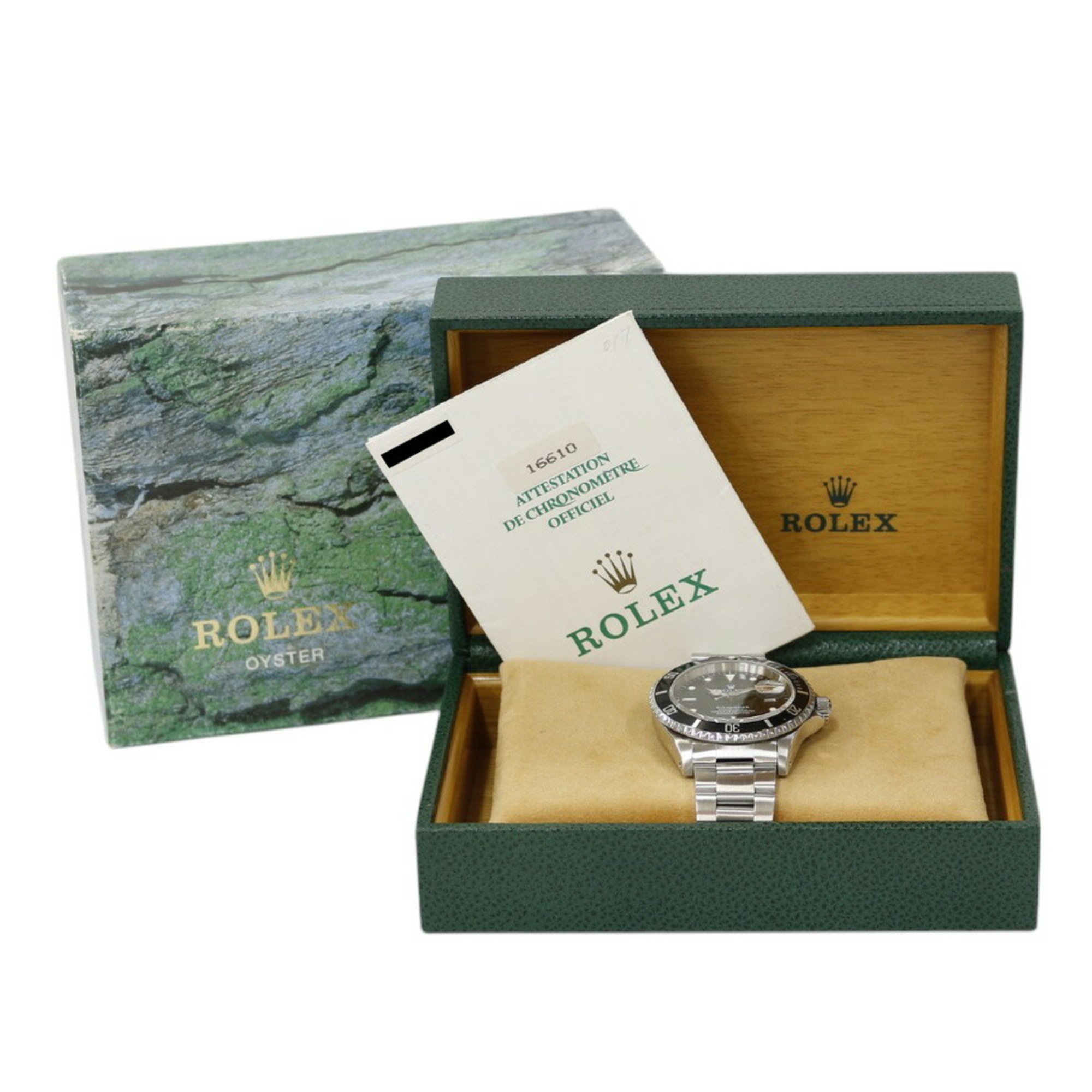 Rolex Submariner Date Oyster Perpetual Watch Stainless Steel 16610 Automatic Men's ROLEX T-Serial 1996 Model Overhauled