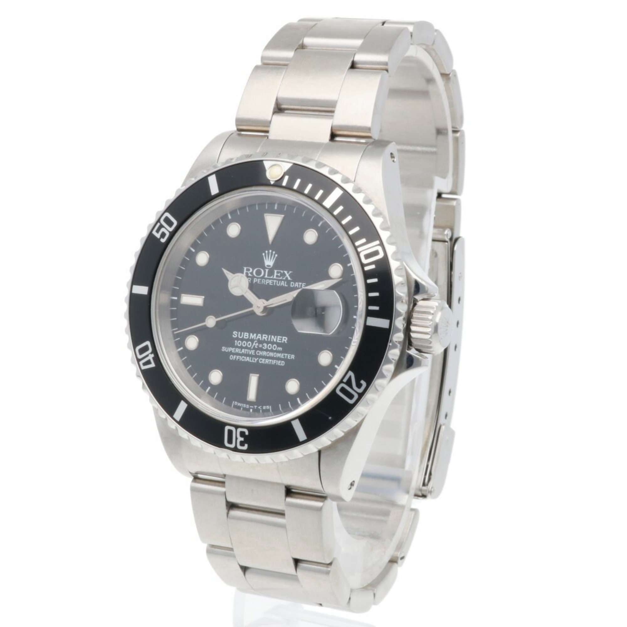 Rolex Submariner Date Oyster Perpetual Watch Stainless Steel 16610 Automatic Men's ROLEX T-Serial 1996 Model Overhauled