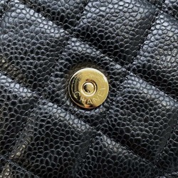 Chanel Chain Wallet Classic Matelasse Coco Mark Caviar Skin AP0250 CHANEL Black