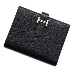 Hermes Bi-fold Wallet Bearn Compact Black Epson B Stamp