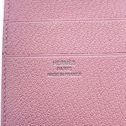 Hermes Tri-fold Wallet Bearn Combination Rose Sakura Chevre Mysore Z Stamp HERMES