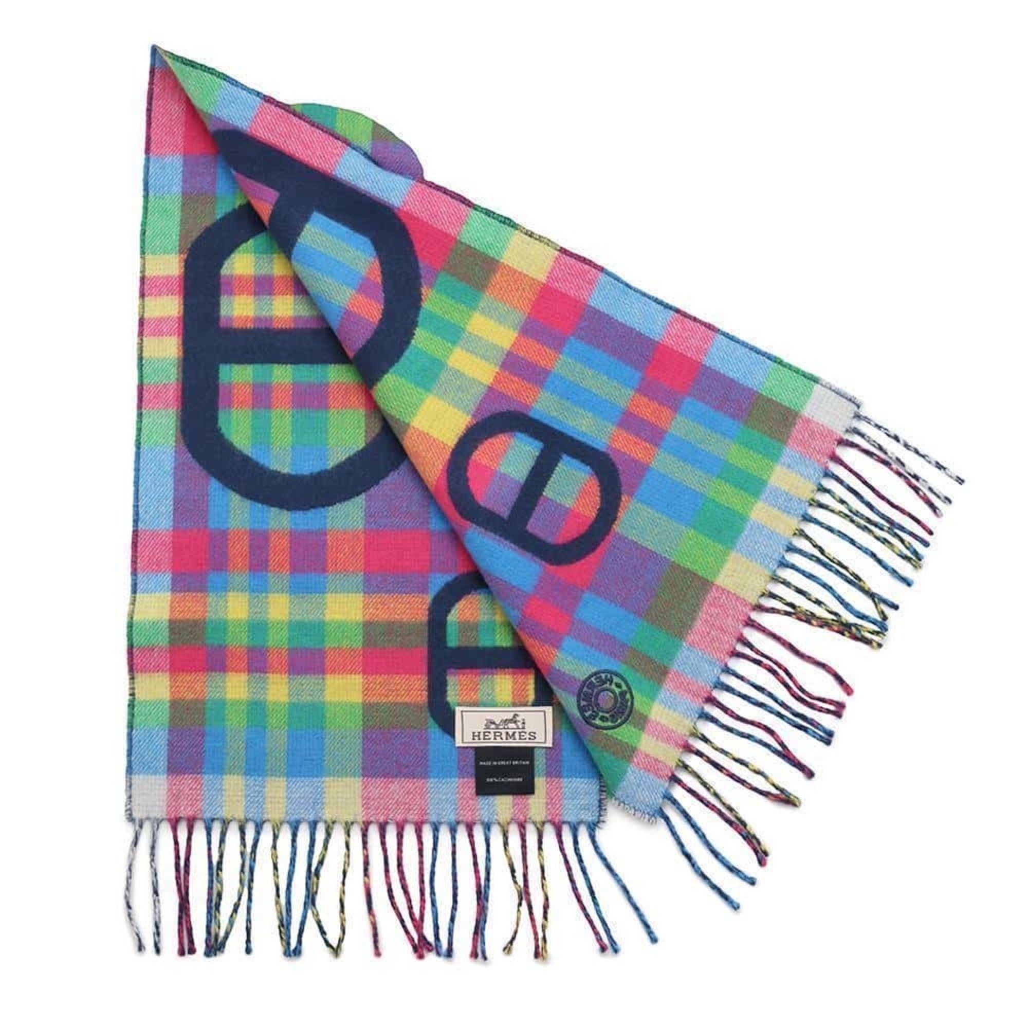 Hermes Scarf Tartan Maillon Cashmere HERMES