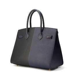 Hermes Birkin 30 Kazak Blue Indigo Black Frida Epson Z Stamp HERMES