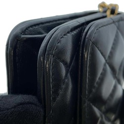 Chanel Chain Wallet Matelasse Coco Mark Lambskin AP3199 CHANEL Bag Black