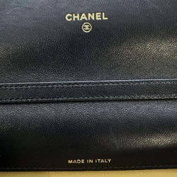 Chanel Chain Wallet Matelasse Coco Mark Lambskin AP3199 CHANEL Bag Black