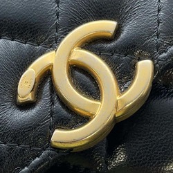 Chanel Chain Wallet Matelasse Coco Mark Lambskin AP3199 CHANEL Bag Black