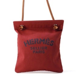 Hermes Sac Aline MM Rouge Ash Gold Toile Chevron Vaubarenia Y Stamp