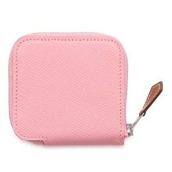 Hermes Wallet/Coin Case Azap Compact Silk In Rose Confetti Epson T Engraved