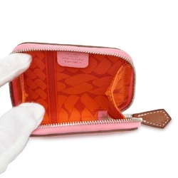 Hermes Wallet/Coin Case Azap Compact Silk In Rose Confetti Epson T Engraved