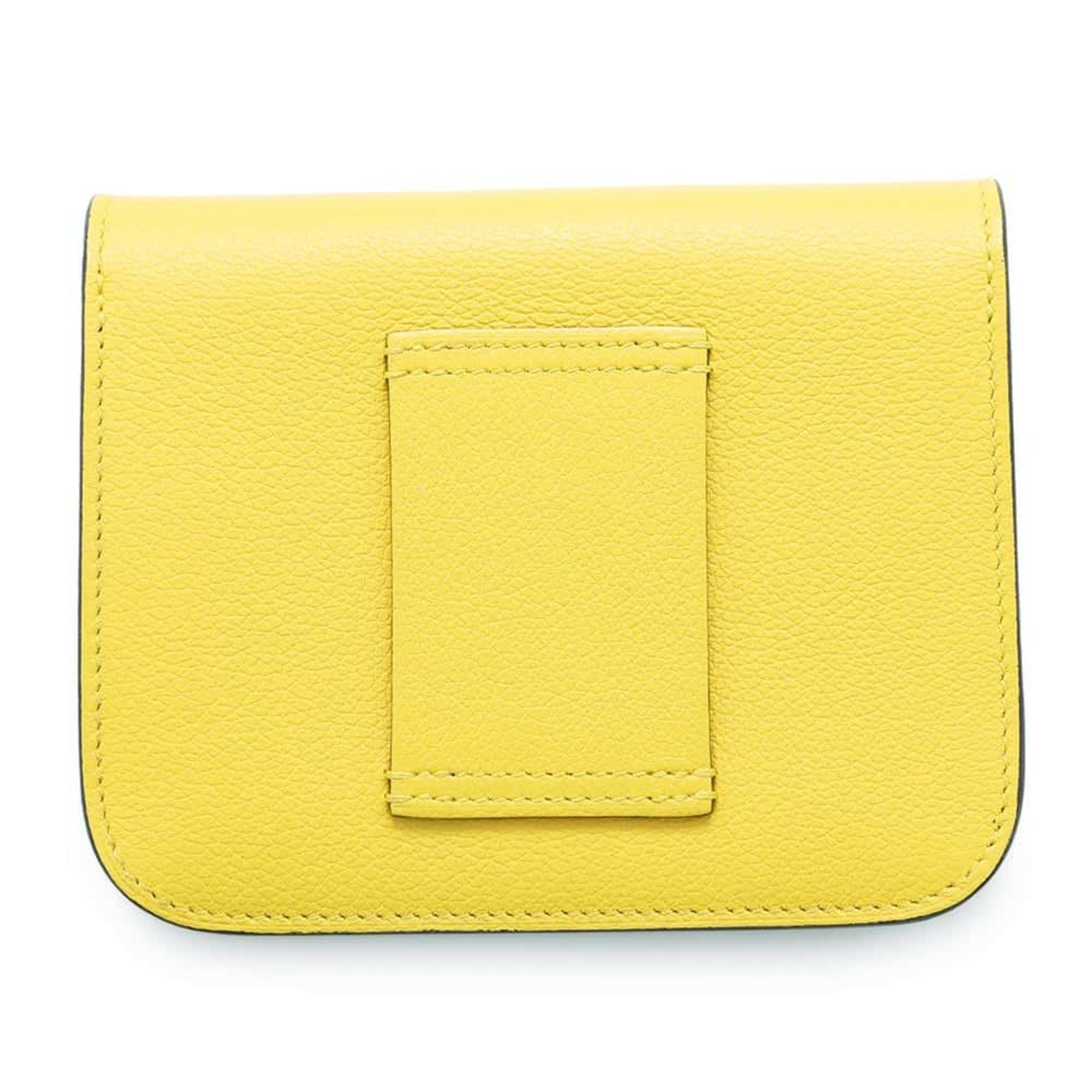 Hermes Wallet Constance Jaune Naples Evercolor U Stamp