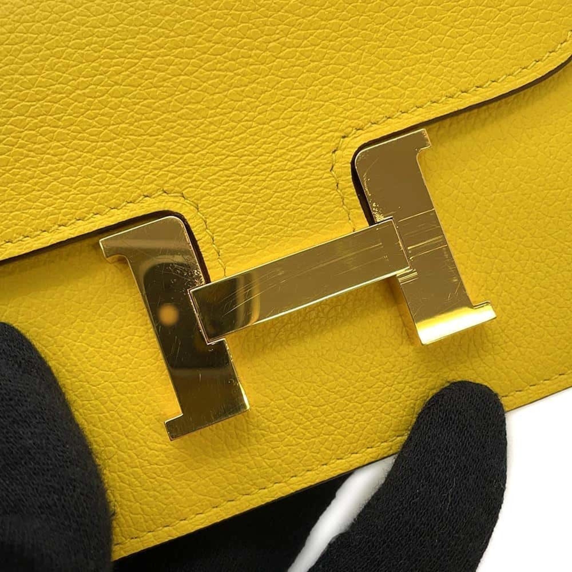 Hermes Wallet Constance Jaune Naples Evercolor U Stamp