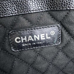 CHANEL Tote Bag Coco Mark Travel Leather A36181 Black