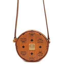 MCM Shoulder Bag Visetos Round Leather