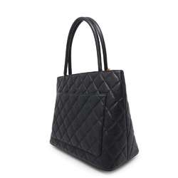 CHANEL Tote Bag Reproduction Matelasse Coco Mark Caviar Skin A01804 Black