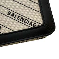 Balenciaga Shoulder Bag Navy Pochette Canvas Leather 339937 BALENCIAGA Black