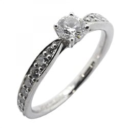 Tiffany Ring Solitaire Harmony Half Eternity Pt950 Platinum Diamond 0.19ct Size 5 Ladies