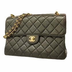 Chanel Shoulder Bag Matelasse W Chain Double Face Lambskin Black Women's