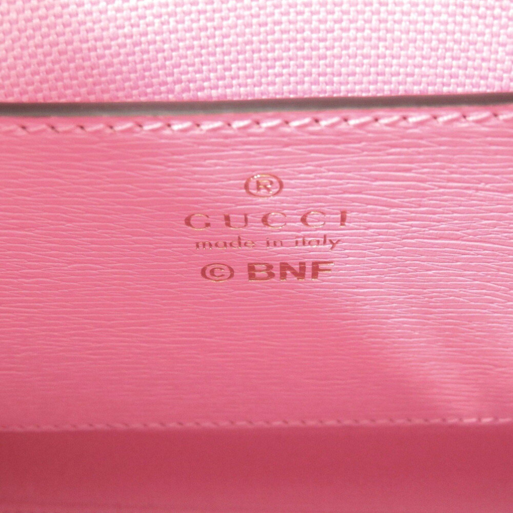 Gucci Bananya collaboration 671623 Leather 2way handbag Pink 0727GUCCI