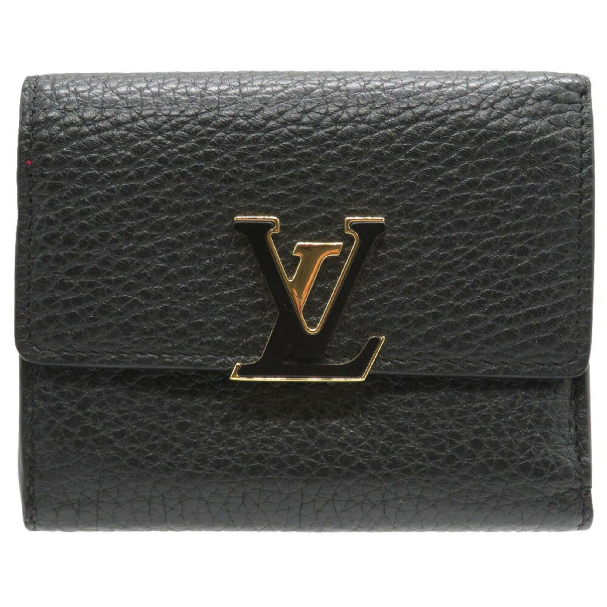 Louis Vuitton Portefeuille Capucines Compact XS Leather Black M68587 Tri-fold Wallet LV 0119 LOUIS VUITTON