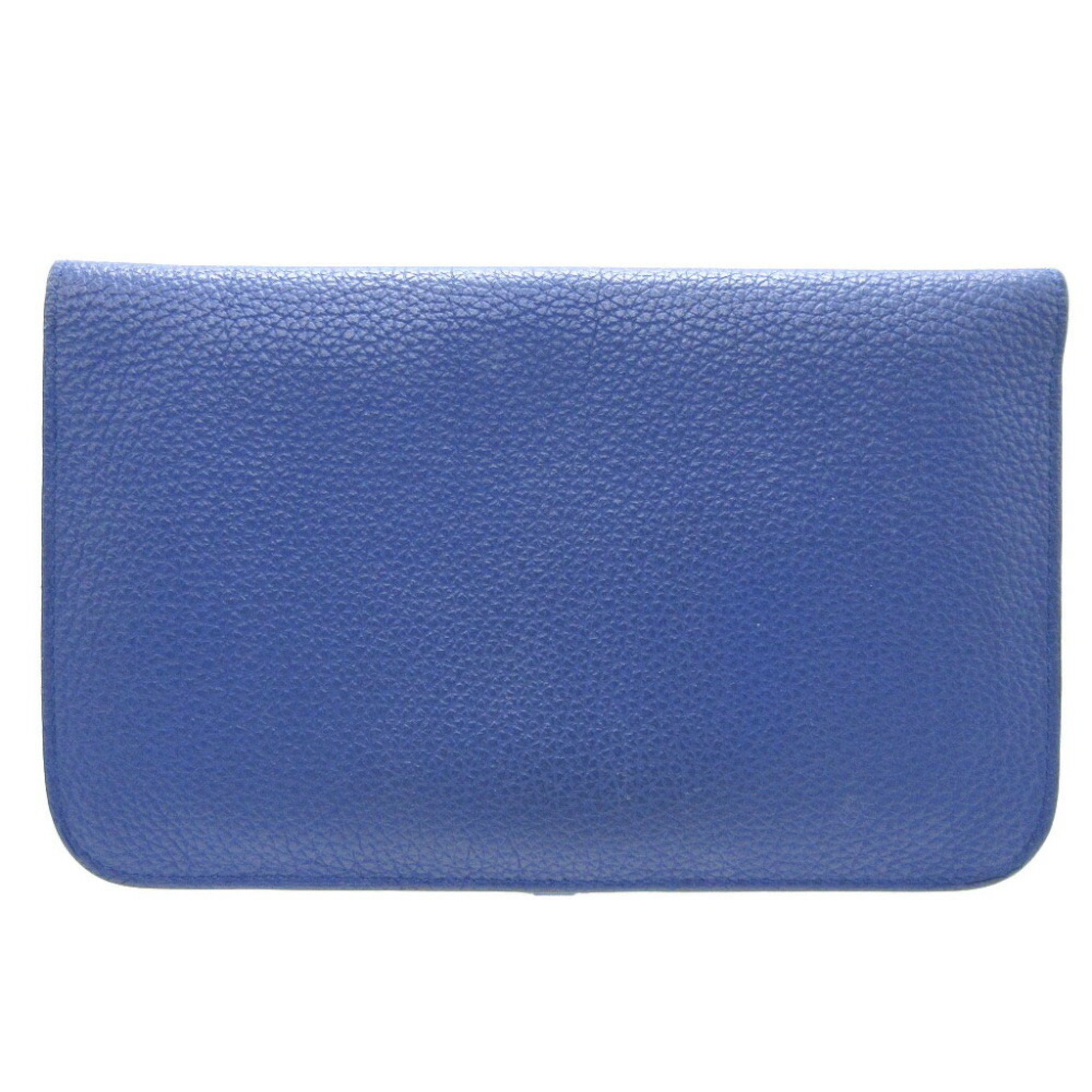 Hermes Dogon GM T stamp (made in 2015) Togo Blue Electric Wallet 0107HERMES