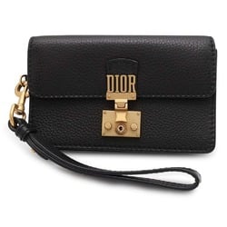 Christian Dior Clutch Bag Addict Leather Black