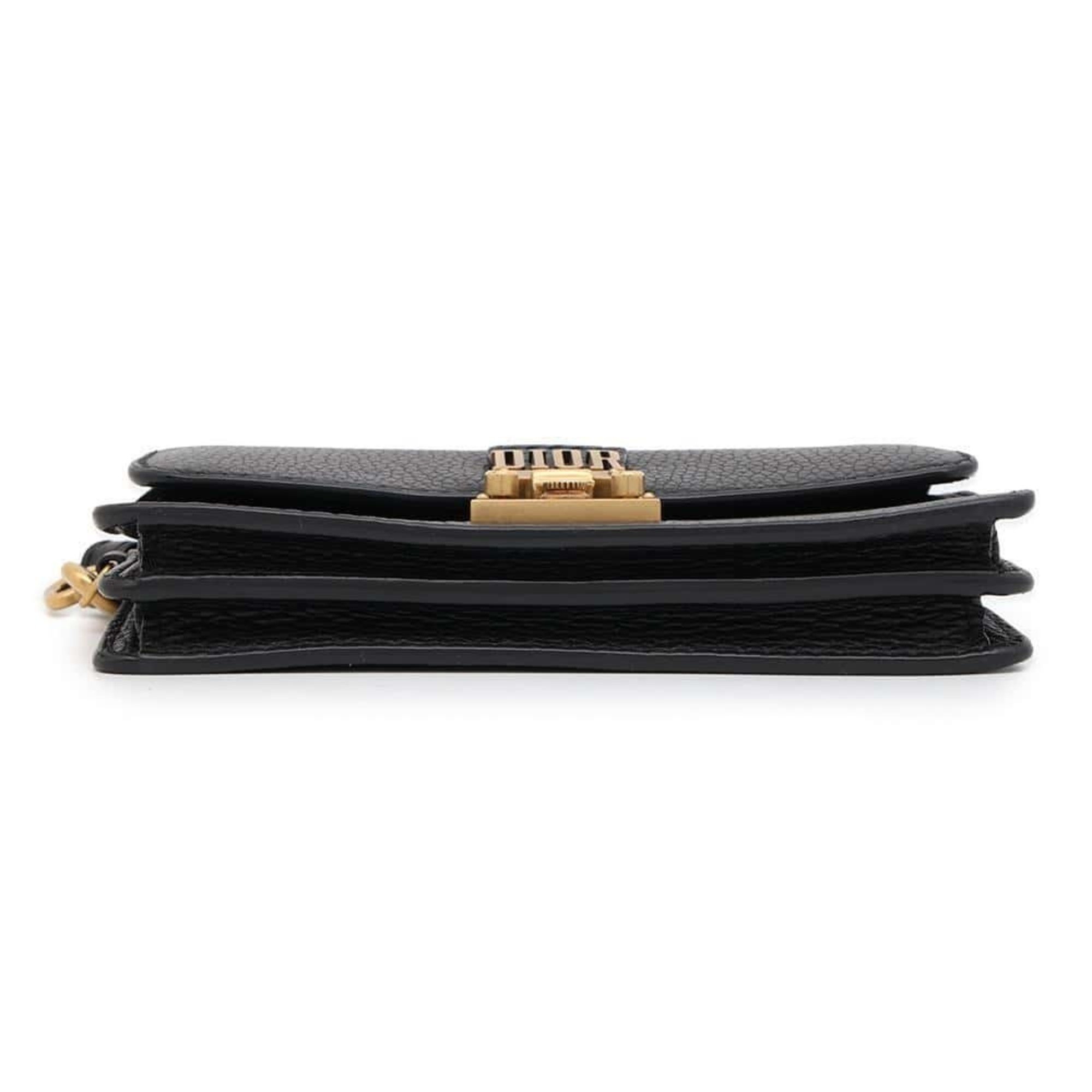 Christian Dior Clutch Bag Addict Leather Black